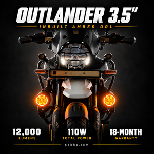 Feux auxiliaires LED pour moto 66BHP Outlander 3.5 Double projecteur 110W 12 000 Lumens DRL IP68 Étanche - Product Image 5
