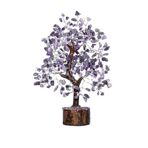 100% Natural Spiritual Theme Semi-Precious Stones Amethyst Gemstone Tree - Crystal Tree for Home Decoration from India Origin