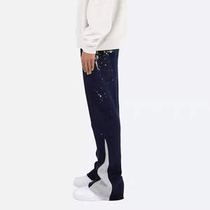 Pantalons de survêtement streetwear personnalisés Hip Hop pantalons évasés empilés pantalons 100% coton pantalons de survêtement amples pour hommes pantalons de survêtement pour hommes - Product Image 4
