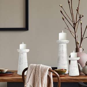 Handcrafted <b>Wooden</b> <b>Candle</b> <b>Holders</b> for Stylish Home Decoration Unique White Washed Finish for <b>Pillar</b> <b>Candles</b> - Product Image 4