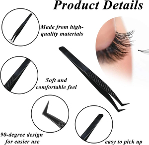 Pinces à cils professionnelles pour les procédures cosmétiques et les applications de coiffage, pinces à cils pour une utilisation esthétique - Product Image 4