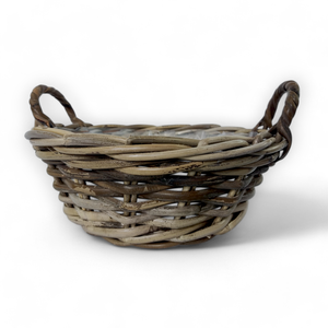 Cesta de fruta de ratán gris Kubu tradicional barata con revestimiento de plástico cestas de almacenamiento naturales funcionales para alimentos - Product Image 1