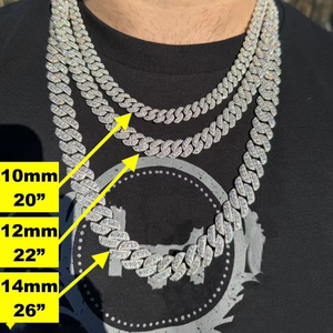 Collier chaîne cubaine en moissanite style hip-hop, maillons épais, style urbain, pour homme, luxe, brillant, audacieux et affirmé - Product Image 1