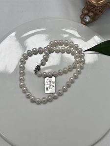 Freshwater <b>Pearl</b> <b>Necklace</b> Women's AAA Round White <b>Cultured</b> <b>Pearl</b> Strand Classic Style Everyday Wear - Product Image 3