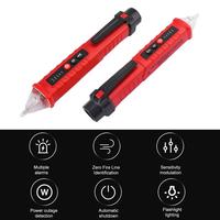 Probador de Voltaje, Indicador de Batería, Voltímetro Tipo Pluma CA 12-1000V con Sensor de Alarma LED, Herramientas Eléctricas Profesionales Portátiles con LED
