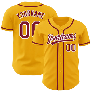 Yellow Pinstripe Baseball Jersey Custom Team Name and Number <b>Button</b> <b>Up</b> <b>Short</b> <b>Sleeve</b> Sports <b>Shirt</b> - Product Image 5