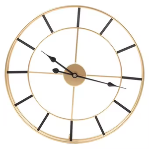 Golden Metal Wall <b>Clock</b> Modern Home Decor Metal Wall <b>Clock</b> for Livingroom, Bedroom, Hallway and Wedding Gift by Azora Industries - Product Image 3