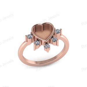 Juego de anillos vacíos de 8mm de montaje semi de Plata de Ley 925 de alta calidad, joyería de recuerdo de leche materna, regalo especial de San Valentín - Product Image 2