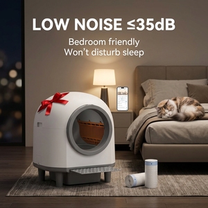 Fabrikneue, extrem leise (≤35dB) automatische Katzentoilette mit Selbstreinigungsfunktion – geräuschlose Haustierklo für Wohnzimmer und kleine Wohnungen - Product Image 1