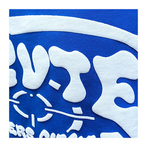 Calidad personalizada 7 flare 3D Puff Print conjuntos de Jogger de pila personalizables conjunto de dobladillo crudo conjunto de pantalones de chándal acampanados Web y conjunto de Sudadera con capucha para hombres - Product Image 5