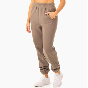 OEM Custom Blank High Quality Heavyweight 100 Cotton High Waist Eco-Friendly Sports Straight Leg Sweatpants <b>Women</b> <b>Fleece</b> <b>Joggers</b> - Product Image 2