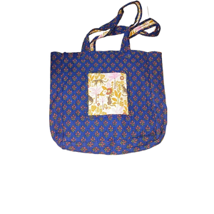 Bolso Tote Acolchado de Algodón con Estampado Jaipuri para Mujer, Bolso de Mano de Moda con Cierre Abierto para Uso Diario - Product Image 1