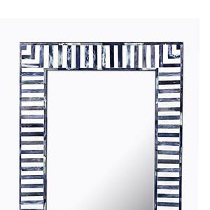 Espejo de pared con incrustaciones de hueso de diseño Floral moderno hecho a mano, Marco Rectangular blanco azul, corona, espejo decorativo de lujo para el hogar - Product Image 4