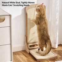 Griffoir pour chat en forme de L, vertical, en sisal, avec boule roulante, pour chats d'intérieur, fournitures pour animaux de compagnie, vente en gros