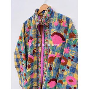 Veste en tissu TNT de Style bohème pour femmes manteau d'hiver fait à la main avec doublure en coton traitement tricoté pour les fêtes d'automne en gros - Product Image 5