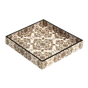 Decoración moderna Diseño atractivo Hotel Hogar Usado Bandeja de madera para servir con acabado esmaltado Bandeja para servir alimentos - Product Image 2