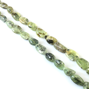 Perles lisses de préhnite naturelle, de 8x11 mm à 14x21 mm, perles de pierre précieuse préhnite verte, brin de 12 pouces, fabrication de bijoux, vente en gros - Product Image 3