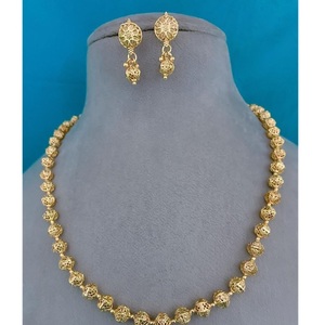 Traditional Trendy <b>Gold</b> Polish Best Quality Necklace <b>Set</b> with <b>Earrings</b> for Women Wedding Parties Wear Collection For Women - Product Image 1