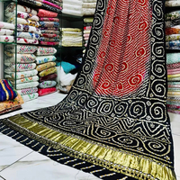 Collection Ssumaira – Dupatta indien vintage en soie Gajji, broderie lourde en or Mukesh, réversible, séchage rapide, infroissable, protection solaire