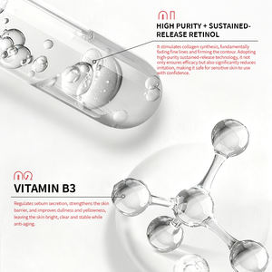 OEM özelleştirilmiş cilt bakım ürünleri Retinol + c vitamini antioksidan anti-kırışıklık nemlendirici canlandırıcı yüz serumu - Product Image 4