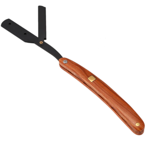 มีดโกนตัดผมใบมีดเดี่ยวเกรดอุตสาหกรรมด้ามจับไม้คุณภาพสูงทำจากสเตนเลสสตีล - Product Image 5