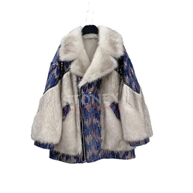 Vendita calda donne personalizzate ultimo stile cappotto femminile giacche di pelliccia sintetica stile elegante capispalla invernale per le signore