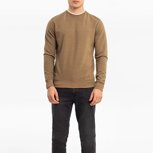 เสื้อวอร์มระบายความร้อนของผู้ชายผ้าฝ้ายระบายอากาศได้ดีเสื้อผ้าลำลองคอกลมพิมพ์ลายย้อมสีล้วนสำหรับฤดูหนาว - Product Image 2