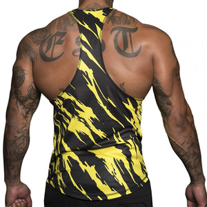 Débardeur tricoté personnalisable pour homme en coton/fibre de bambou, couleur unie, respirant, séchage rapide, coupe ajustée, décontracté, pour la gym et la course, confortable - Product Image 3