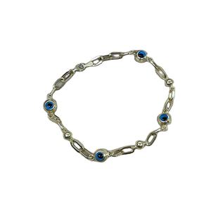 14K solide or véritable bijoux fins traditionnel turc mauvais yeux perle bracelet à breloques diamant perle bonne chance bracelet pas cher - Product Image 1