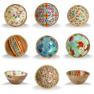 Handmade Acacia Wood Dough Bowl Set Artisan Crafted Eco-Friendly Wedding <b>Accessories</b> Packaged in Carton - Product Image 5