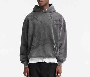 Sudadera con Capucha Tie Dye Sunfade de Felpa Francesa Gruesa de Alta Calidad, Estilo Vintage Lavado, Ropa Urbana, Sudadera de Algodón Premium para Hombre - Product Image 6