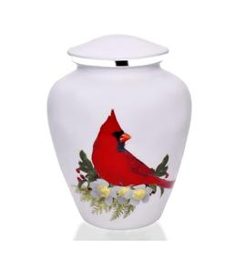 Urna para adultos Urna de cremación de pájaro Cardenal rojo | Urna conmemorativa para adultos de cenizas humanas, entierro, urnas de cremación funeraria | 200 pulgadas cúbicas - Product Image 1