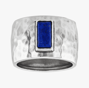Baguette Cab <b>Lapis</b> Gemstone <b>Ring</b> 925 Sterling Silver <b>Ring</b> For Women. Wholesaler Manufacture BY CASA DE PLATA. - Product Image 1