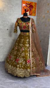 Premium Quality Women's LEHENGA CHOLI Most Popular Jimmy Chu Embroidery Sequins Work with Cancan & Canvas Patta Floral Pattern - Product Image 5