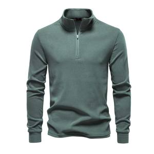 Logo personnalisé coton lourd pleine fermeture éclair sweat à capuche 350gsm surdimensionné épais goutte épaule demi fermeture éclair sweat - Product Image 5