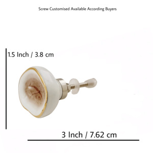 Boutons marocains de luxe en céramique glaçure dorée poignées de tiroir marron clair pour chambre à coucher armoire commode cuisine - Product Image 3