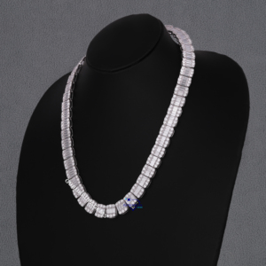 Hermosa Baguette de Hip Hop y cadena de ilusión de corte redondo elaborada en diamantes cultivados en laboratorio de oro sólido de 14 KT con claridad VVS - Product Image 3