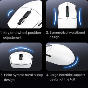 Souris de jeu sans fil ergonomique Attack Shark G3 avec trois modes de connexion : filaire/2,4 GHz/BT, ultra-légère (59 g), 25000 DPI - Product Image 5