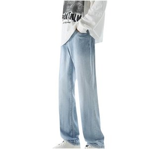 APO กางเกงยีนส์วินเทจของผู้ชายกางเกงยีนส์ขาตรงขาตรงแนวสตรีทสูงสไตล์อเมริกันทันสมัยฤดูร้อนหรูหรา - Product Image 3