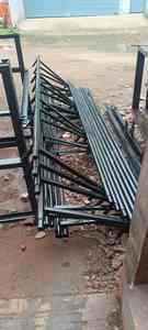 Fabricated steel trolley base with <b>swivel</b> wheels and circular mounting <b>plate</b> for industrial material handling use - Product Image 3