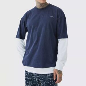 เสื้อยืดผู้ชายผ้าคอตตอนขนาดใหญ่พิเศษเปิดไหล่ตกเสื้อยืดแขนสั้นมีไซส์ใหญ่พิเศษโลโก้ตามสั่ง100% - Product Image 1