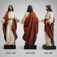 Statue de Jésus en résine personnalisée de 12 pouces, figurine de Christ peinte à la main pour l'église catholique, décoration d'autel à domicile