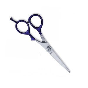 Ciseaux de salon en acier inoxydable manche enduit bleu ciseaux à cheveux de coiffeur vis réglable pour la beauté - Product Image 3