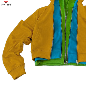 Sudaderas con Capucha de Invierno 100% Algodón al por Mayor, Multicolores, Ropa Urbana para Hombre, Sudaderas con Capucha de Tres Capas con Cremallera de la Mejor Calidad en Venta - Product Image 6