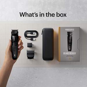 Tondeuse à barbe premium pour homme, 20 longueurs réglables, lame en acier inoxydable, lame en T de précision, pour poils du visage, sur batterie - Product Image 3