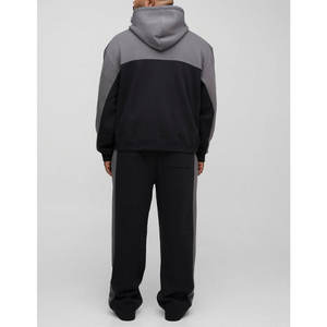 Sudadera con Capucha MOVETEXTILE Basics de Dos Tonos con Cierre y Bolsillo Tipo Canguro, Ajuste Holgado, Color Gris, Mezcla de Algodón, con Logotipo Personalizado - Product Image 6