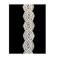 Tissu en dentelle 100 % nylon à motif ondulé élégant, bordure décorative extensible, écologique, respirant, séchage rapide, pour saris et dupattas