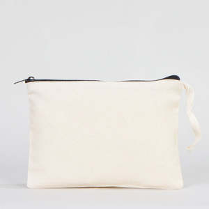 Simple Zippered Cotton Clutch Bag 8x6 Eco-Friendly Denim Cosmetic <b>Case</b> Eco-Friendly <b>Makeup</b> Organizer Bag - Product Image 1