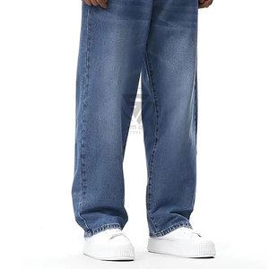 Jeans empilés pour hommes, coupe slim, denim de haute qualité, fermeture éclair, cargo, coupe droite, noir, vintage, respirant, broderie - Product Image 3