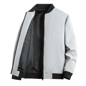 แจ็คเก็ตบอมเบอร์ฤดูหนาวของผู้ชายเสื้อหนาปกติระบายอากาศได้ผ้าแคนวาสปักด้านหน้าคอวี - Product Image 2